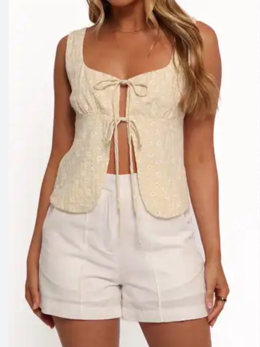 Petal and Pup Gingham Tie-Front Top - Women's